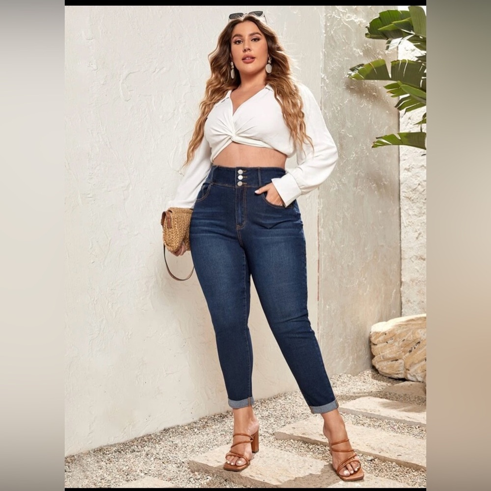 SHEIN Curve stretch denim